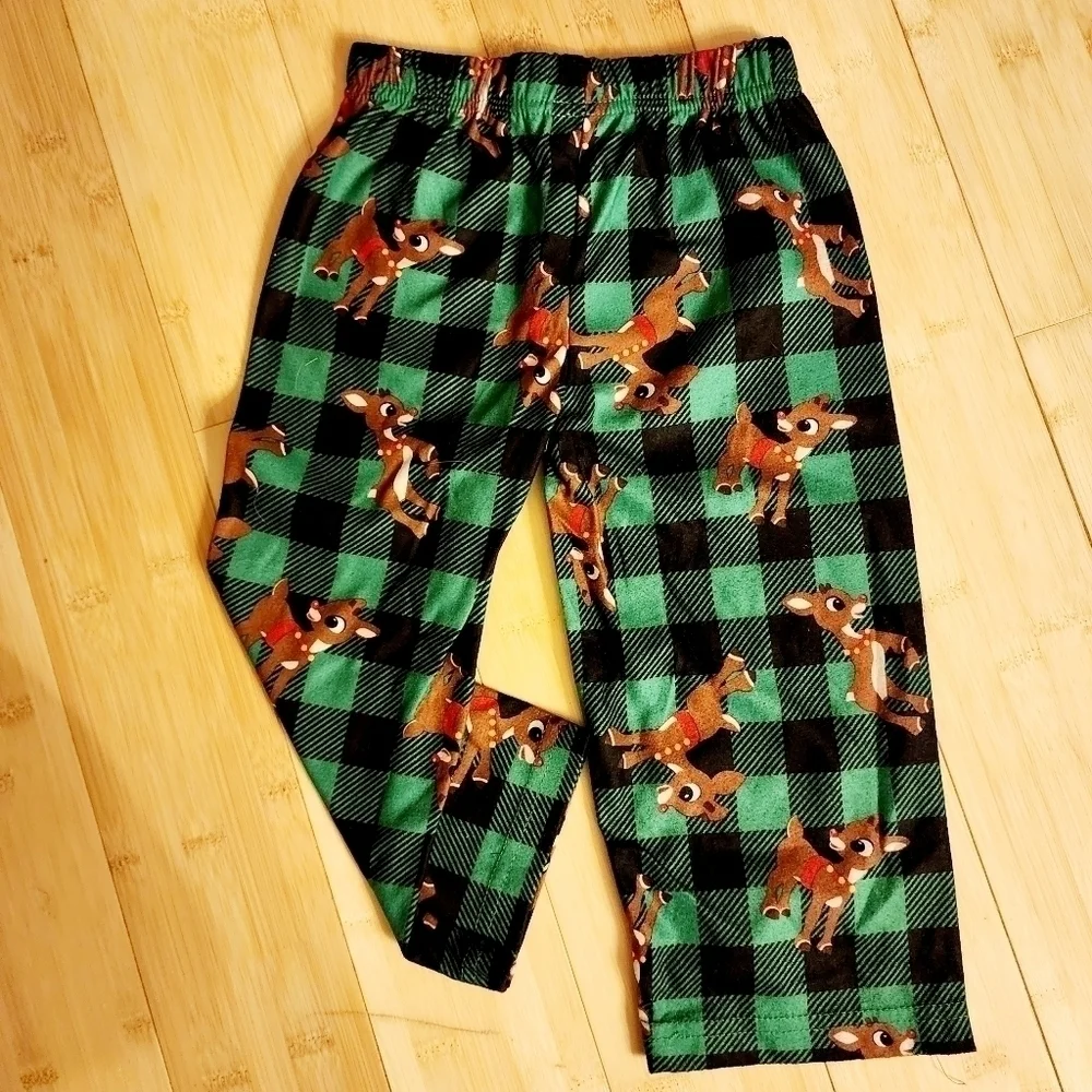 NWT Rudolph Red Nosed Reindeer Pajama Set Green Plaid Size 24M Baby Toddler New